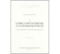 Die Lehre vom Interesse nach römischen Recht (rist. anast. 1865)