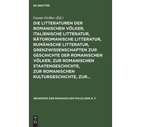 Die Litteraturen Der Romanischen Völker, Italienische Littera (Copertina rigida)