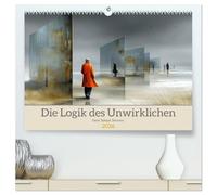 Die Logik des Unwirklichen (hochwertiger Premium Wandkalender 2026 DIN A2 quer), Kunstdruck in Hochglanz: Surreale Strandkunst zum Staunen