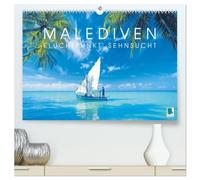 Die Malediven: Fluchtpunkt Sehnsucht (hochwertiger Premium Wandkalender 2027 DIN A2 quer), Kunstdruck in Hochglanz: Die Inselgruppe der Malediven: Poesie im Pazifik