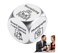 Die Night Dice - Dice di compleanno portatile, Giochi di dadi a coppia in acciaio | Portatile Funny Choice Tool Opzione Selector Cube, Date Night Ideas Steel Gift for Christmas, San