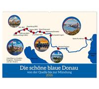Die schöne blaue Donau (Wandkalender 2026 DIN A2 quer), CALVENDO Monatskalender: Von der Quelle bis zur Mündung