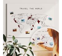 Die SCRATCH MAP Alternative Sostenibile, ultra resistente, made in Germany - TRAVEL THE WORLD #2 - Mappa del mondo per grattare - Poster su tela arrotolato 60 x 40 cm