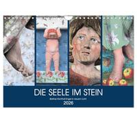 DIE SEELE IM STEIN (Wandkalender 2026 DIN A4 quer), CALVENDO Monatskalender: Historische Engel-Statuen auf Berliner Kirchhöfen - zauberhaft coloriert