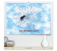 DIE SPINNEN DOCH (hochwertiger Premium Wandkalender 2026 DIN A2 quer), Kunstdruck in Hochglanz: Knubbelige, lustige Spinnentierchen als Comicfiguren