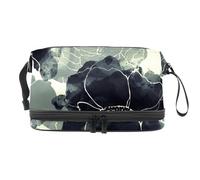 Die Tie Botanical Floral - Trousse per cosmetici a doppio strato, per donne e ragazze, trousse da viaggio per trucchi, pratica borsa organizer con scomparto per pennelli, Multi, 27x15x14