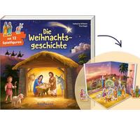 Die Weihnachtsgeschichte: Bilderbuch mit 12 Spielfiguren