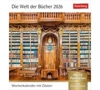 Die Welt der Bücher Postkartenkalender 2026 - Wochenkalender mit 53 Literaturpostkarten: Von den schönsten Bibliotheken bis zum gemütlichen Lesesessel ... 53 Postkarten in einem Kalender