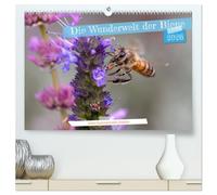 Die Wunderwelt der Biene (hochwertiger Premium Wandkalender 2026 DIN A2 quer), Kunstdruck in Hochglanz: Makrofotografien von Bienen beim Blütenbesuch