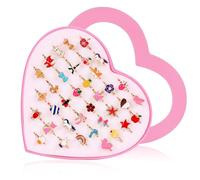 Diealles Shine Anelli per Bambini, 36 Pezzi Anello Bambina, Anelli Bimba per Set Regalo Ragazza Articoli per Feste