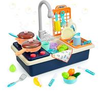 Diealles Shine Cucina Giocattolo per Bambini Mini Lavastoviglie Giochi, Lavandino Giocattolo Lavastoviglie Giocattoli Lavabo Set Cucina Bambini Accessori (Blu)