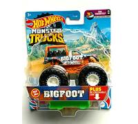 DieCast Hot Wheels Monster Trucks Bigfoot, camion da corsa con auto ri-schiacciabile 73/75 (scala 1:64)