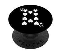 Dieci (10) di Cuori Carte da Poker Carte da Gioco Carte Blackjack PopSockets PopGrip Adesivo