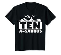 Dieci A-Saurus Dinosauro 10 Anni 10° Compleanno Ragazzo Ragazza Maglietta