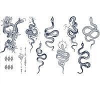 Dieci Adesivi Per Tatuaggi A Base Di Erbe Con Succo Di Serpente, Fiore, Braccio, Semipermanenti, Impermeabili, Non Sbiadiscono