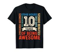 Dieci anni 10 anni vintage 10° compleanno 10 anni retrò 120 mesi Maglietta