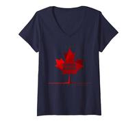 Dieci Anni di Foglia d'Acero Magic Canada Regalo di Compleanno Maglietta con Collo a V, Donna, Navy, S