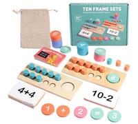 Dieci carte - Set di esercizi in legno con numeri, supporto strutturato matematico | Dettagli sullo sviluppo del riconoscimento della quantità, vantaggi pratici di calcolo, regolazione delle