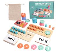 Dieci cornici in legno - Gioco di conteggio matematico | Giocattolo per l'apprendimento dei numeri per bambini | Gioco educativo di addizione e sottrazione per la scuola materna, 1a, 2a elementare, is