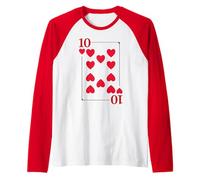 Dieci di cuori | Modern Royalty Royal Flush Group Costume Maglia con Maniche Raglan