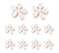 Dieci mini fermagli per capelli con fiori bianchi e perle, piccoli fermagli decorativi per le spose.