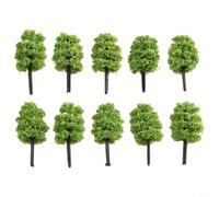 Dieci Pezzi di Plastica Modello Alberi Per Ho Scala Treno Ferrovia Layout Scenario E Architettura Sabbia Tabella Display Verde Altezza 3,5 Cm Colore Luminoso Kit Parti di Simulazione Fatti A Mano