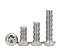 Dieci viti a testa tonda esagonale in acciaio inossidabile 304 A2-70 a filettatura grossa ISO7380 UNC 10# - 24 1/4 20(2,1 4-20)