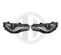 Coppia Set fari anteriori TUNING Per A1 2010-2014 neri diurna DRL LED+ALOGENO