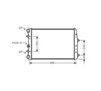 DIEDERICHS DCM3566 Radiatore motore per VW Polo Schrägheck (6R1, 6C1) POLO (9N)