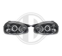 Coppia Set Fari anteriori CHATENET NOVA BAROODER NERI con 2 anelli Angel Eyes