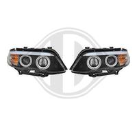 Fari fanali anteriori tuning xenon X5 E53 03-07 D2S+H7 angel eyes CCFL