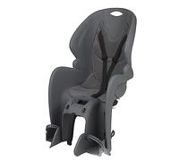 DIEFFE 8020200002 - Seggiolino Posteriore Bikey GP per Bicicletta con Ruote da 26'' a 29'' Adatto a bambini di peso da 9 a 22 Kg con Ancoraggio al Portapacchi a colori Grigio Scuro/Rosso
