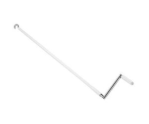 Dieffematic Asta con Gancio e Maniglia Snodata - Asta per Motore Tubolare, Bianca, 1500mm - Compatibile TM45 M / TM58 M