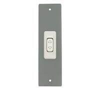 Dieffematic Placca Copri Avvolgitore Motore Tapparella - Pulsante Sali-Scendi Uomo Presente, Interasse 142mm, Grigio Metallo