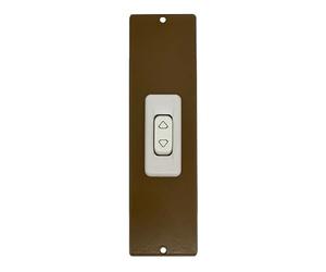 Dieffematic Placca Copri Avvolgitore Motore Tapparella - Pulsante Sali-Scendi Uomo Presente, Interasse 142 mm, Bronzo