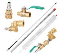 Diegimr Kit Asta Pulizia Radiatore, Asta 57cm con 5 Giunzioni Angolate Interruttore Valvola Spazzola Strumento Pulitore Radiatore per Auto Camion Pulitrice a Pressione Pompa Aria Pressione Risciacquo