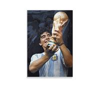 Diego Armando Maradona - Poster vintage su tela, stampa artistica da parete, stile retrò, per casa, camera da letto, soggiorno, 50 x 75 cm