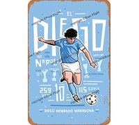 Diego Maradona II Targhe in Metallo Poster in Metallo Retro Garage Giardino Domestico Parete Festa di Compleanno Bar Caffetteria Cucina Decorazione da Parete Vintage Art 8 × 12 Pollici