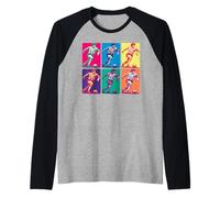 Diego Maradona - Pallone da Calcio retrò Anni '80/90, Pop Art Maglia con Maniche Raglan