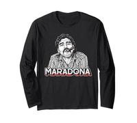 Diego Maradona Vintage Sigaro Retro Calcio Icona Maglia a Manica