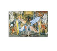 Diego Rivera Painter's Work"Man at The Crossroads" Poster stampato da parete su tela estetica per musica e film, decorazione per soggiorno e camera da letto, 30 x 45 cm, senza cornice