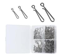 DIEKE 200pcs Pesca Connettori Rapidi 4 Dimensioni Per Scatola Ad Alta Resistenza In Acciaio Inox Clip A Cambiamento Rapido Per Esche Sistemi Di Attrezzatura A Sgancio Rapido Accessori Da Pesca