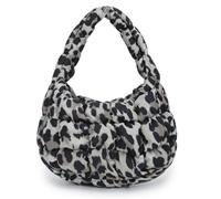 DIEKE Borsa da donna alla moda per ascella, gnocchi, borse alla moda, stampa leopardo, spalla, trapuntata, ascellare, borsa trapuntata, elegante, spalla ascellare Puffer, Grigio verde, One Size