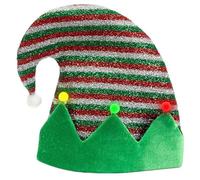 DIEKE Cappello unisex da elfo, cappello natalizio in pile per le vacanze, leprechaun allegro streetwear blingbling berretti a righe cappello natalizio a righe cappelli per le donne