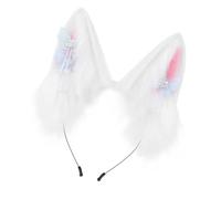 DIEKE Cerchietto per capelli fatto a mano con orecchie di animali in peluche con orecchio staccabile e snodabile, per amanti degli anime, giochi di ruolo, accessorio per costume per appassionati di