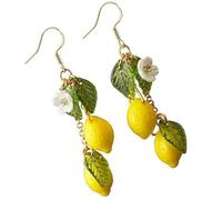 DIEKE Handcraft Lemon Designs Orecchini pendenti portatili in resina gioielli vocazione regali decorazione per le donne abbigliamento casual, as the pic show, Resina satinata