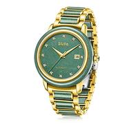 Diella Orologi automatici da uomo di lusso verde giada e oro orologi meccanici da uomo con luminoso, auto-ventante, impermeabile regali per uomini