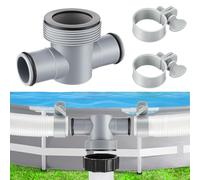 DIELOVEHUA Adaptador Manguera Piscina 32 mm a 38 mm, Adaptador Tubo 32 mm a 38 mm, Terminal Manguera Piscina, con Juntas Tóricas y Abrazadera, para Reemplazar Bomba de Filtro