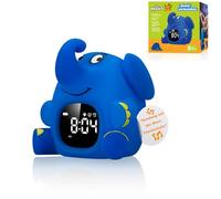 DieMaus Elefante sveglia luminosa per bambini luce notturna USB C | Da 3 anni, silicone morbido e sicuro, 3 livelli di luminosità, 6 suoni, funzione snooze touch, ora e giorno