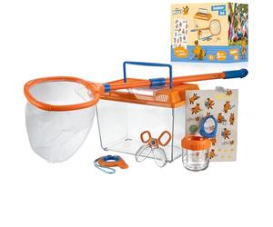 DieMaus Set esploratore bambini 5 pezzi con terrario e retino regolabile | Dagli 8 anni, barattolo con lente e lente, strumento di raccolta, osservazione di animali e piante, adesivi del topo